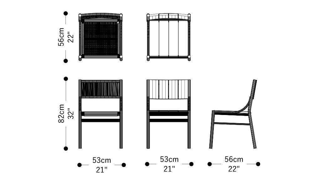 Image of the main dimensions of the product
